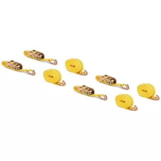 4 räikällistä kuormaliinaa – kuormansidonta – 6 m (5,5 m nauhan pää + 0,5 m kiristinpää)