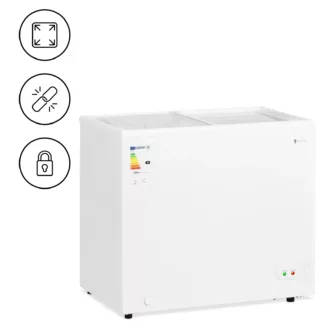 Arkkupakastin – 200 l – lasiovet – lukittava – Royal Catering