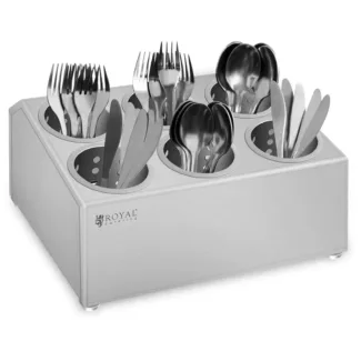 Aterinteline – ruostumaton teräs – 6 ruokailuvälinekoria