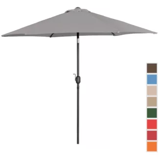 Aurinkovarjo suuri – tummanharmaa – kuusikulmainen – Ø 270 cm – kallistettava