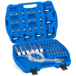 Common Rail -suutinten testauslaite – yleiskäyttöinen – 36 kpl – 24 adapteria