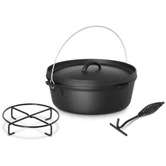 Dutch oven – valurautapata jalustalla – 6 litraa