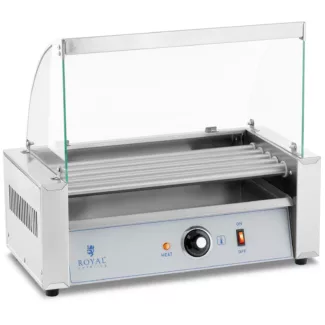 Hot dog -grilli – 5 rullaa – Royal Catering – ruostumaton teräs – suojakansi