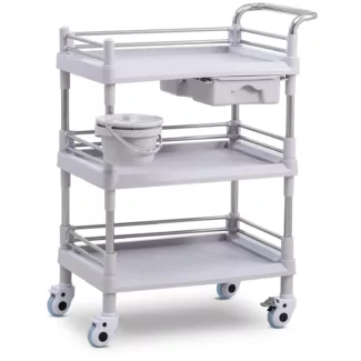 Instrumenttivaunu – 3 mitoiltaan 54 x 38 x 14 cm tasoa – 1 vetolaatikko – 30 kg