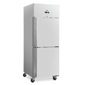 Jääkaappi – 485 l – ruostumaton teräs – 2 ovea – 4 pyörää – lukittava – Royal Catering