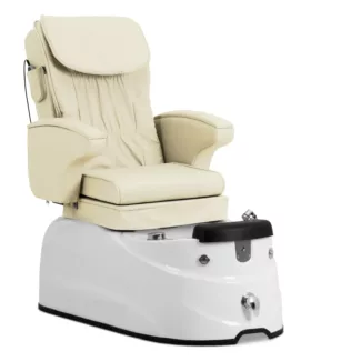 Jalkahoitotuoli – sähkökäyttöinen – valaistulla jalkakylvyllä ja hierontatoiminnolla – 105 W – 150 kg – kermanvärinen