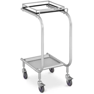 Jätesäkkiteline – hopeanvärinen – pyörät: 4 (2 jarrullista) – Royal Catering