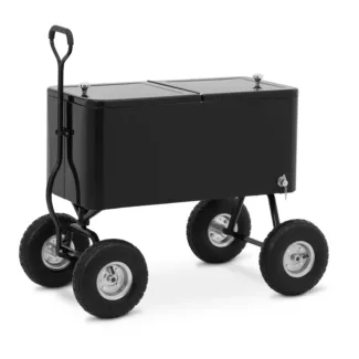 Juomacooleri jalustalla – pyörät Ø 25 cm – 76 l – pullonavaaja