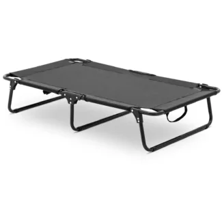 Kissan tai koiran peti – 106 x 60 x 21.5 cm – teräs / teslin-kangas – musta