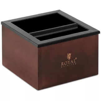 Knock box – ruostumaton teräs/puu – 3,1 l – kopautustangolla – Royal Catering