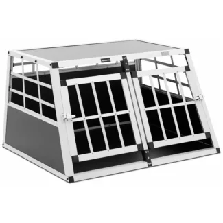 Koiran kuljetushäkki – alumiini – kalteva etuseinä – 69 x 90 x 50 cm