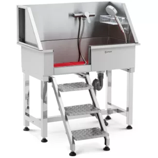 Koiran kylpyamme – ruostumaton teräs – jopa 60 kg – portaat Koiran kylpyamme – ruostumaton teräs – jopa 60 kg – portaat