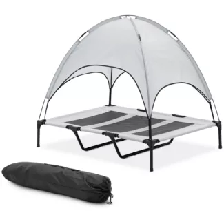 Koiran peti katolla – 122.5 x 91.5 x 109 cm – harmaa