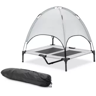 Koiran peti katolla – 91.5 x 76.5 x 90 cm – harmaa