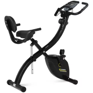 Kuntopyörä – kokoontaitettava – selkänoja – lisäkahvat – musta