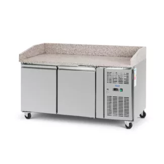 Kylmäpöytä pyörillä – 390 l – 2 lokeroa – 155 x 80 cm – luokka B – ruostumaton teräs – Royal Catering