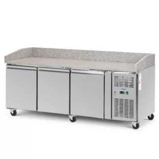 Kylmäpöytä pyörillä – 560 l – 3 lokeroa – 202 x 80 cm – ruostumaton teräs – Royal Catering