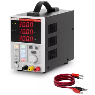 Laboratoriovirtalähde – 0 – 30 V – 0 – 10 A DC – 300 W – 4 muistipaikkaa – 4-numeroinen LED – näyttö