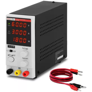 Laboratoriovirtalähde – 0 – 60 V – 0 – 3 A DC – 180 W – 4-numeroinen LED – näyttö Laboratoriovirtalähde – 0 – 60 V – 0 – 3 A DC – 180 W – 4-numeroinen LED – näyttö