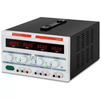 Laboratoriovirtalähde – 2 x 0-30 V/ 0-3 A DC – 1 x 5 V / 3 A – 180 W