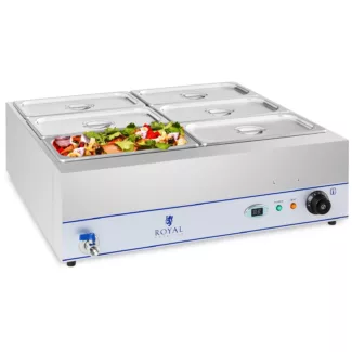 Lämpöhaude – 2 000 W – 6 x 1/3 GN-astiaa – tyhjennysventtiili