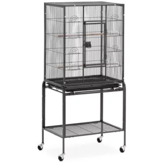Lintuhäkki pyörillä – lisävarusteilla ja jalustalla – kokonaismitat: 0 x 0 x 0 cm