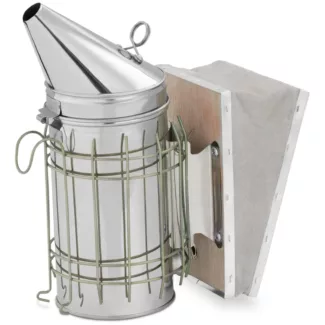 Mehiläissavustin – ruostumaton teräs / lehmännahka – lämpösuojalla – suuri
