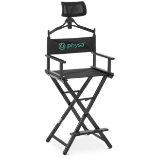 Meikkituoli – pää- ja jalkatuella – kokoontaitettava – musta