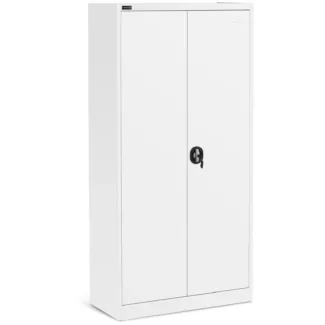 Metallikaappi – 180 cm – 4 hyllytasoa – valkoinen