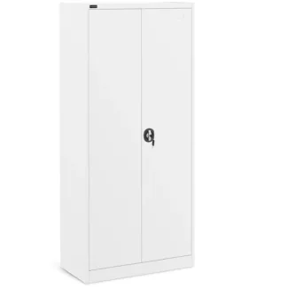 Metallikaappi – 195 cm – 4 hyllytasoa – valkoinen