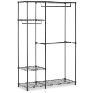 Metallinen vaatenaulakko – 120 x 45 x 179,5 cm – 270 kg – musta