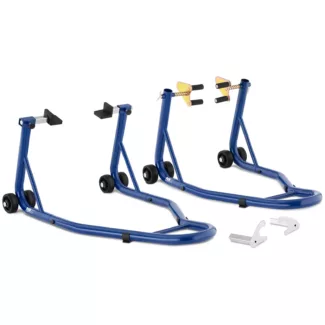 Moottoripyöräpukki – 2 kpl – etu- ja takapyörälle – haarukkapidike