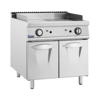 Paistotaso kaasu – 12 kW – sileä/uritettu – 50-300 °C – propaani/nestekaasu/maakaasu – alakaappi – Royal Catering