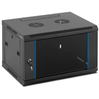 Palvelinkaappi – 19 tuumaa – 6 U – lukittava – jopa 60 kg – musta – 2 ovea