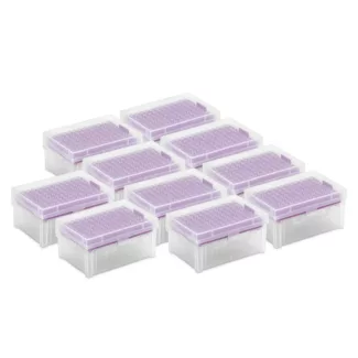 Pipettikärjet – 10 µl – DNAse/RNAse-vapaa – pipettikärkirasiassa – 10 x 96 kpl
