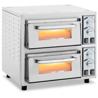 Pizzauuni – 2 kammiota – 4750 W – Ø 40 cm – tulenkestävä kivi – Royal Catering