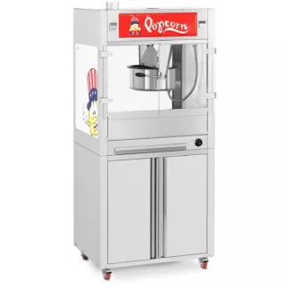 Popcorn-kone – alakaappi pyörillä – Royal Catering – suuri