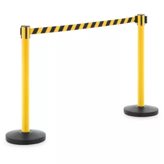 Rajaustolppa hihnalla – 2 kpl – 200 cm – keltainen/musta Rajaustolppa hihnalla – 2 kpl – 200 cm – keltainen/musta