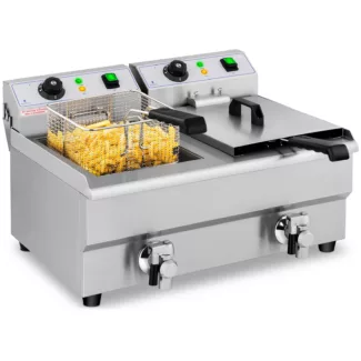 Rasvakeitin – 2 x 10 litraa – poistohanat – 230 V