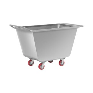 Rehukärry – 250 kg – 600 l – kaukalo ruostumatonta terästä