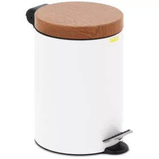 Roska-astia polkimella – kansi puujäljitelmää – 3 l – valkoinen