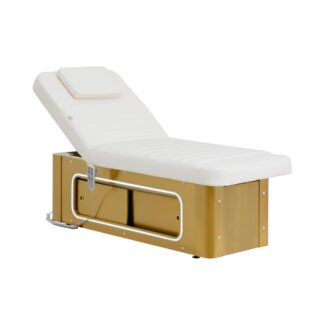Sähkökäyttöinen hoitotuoli – 200 kg – valkoinen/kultainen – lämmitettävä – 2 moottoria Sähkökäyttöinen hoitotuoli – 200 kg – valkoinen/kultainen – lämmitettävä – 2 moottoria