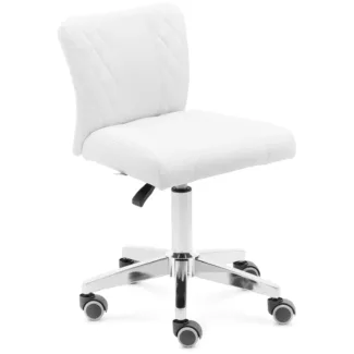 Selkänojallinen jakkara – 45 – 59 cm – 150 kg – valkoinen