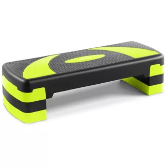 Steppilauta – korkeussäädettävä – 100 kg – musta/keltainen