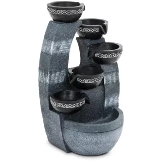 Suihkulähde puutarhaan – 5 kulhoa – LED-valaistus – 12 W