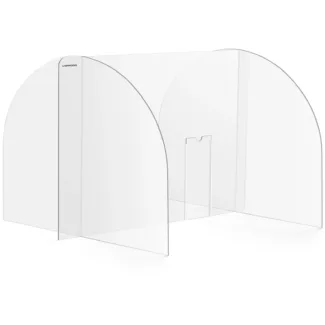 Suojapleksi – 80 x 60 cm – akryylilasi – luukku 25 x 12 cm