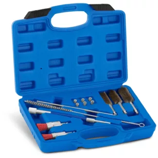 Suuttimen puhdistussarja – 14 osaa – hiiliteräs / kupari / muovi (PE)