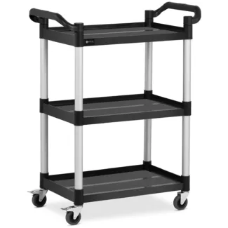 Tarjoiluvaunu – 3 tasoa – 63 x 40 cm – 90 kg – musta