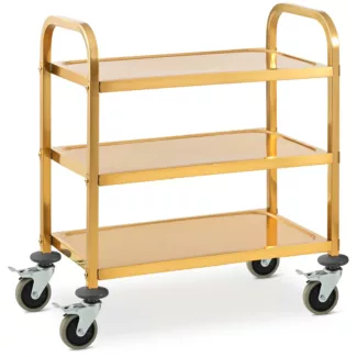 Tarjoiluvaunu – 3 tasoa – Royal Catering – enintään 240 kg – tasot: 69 x 40 cm