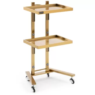 Tarvikevaunu – 2 hyllyä – 40 x 86 x 50 cm – kullanvärinen